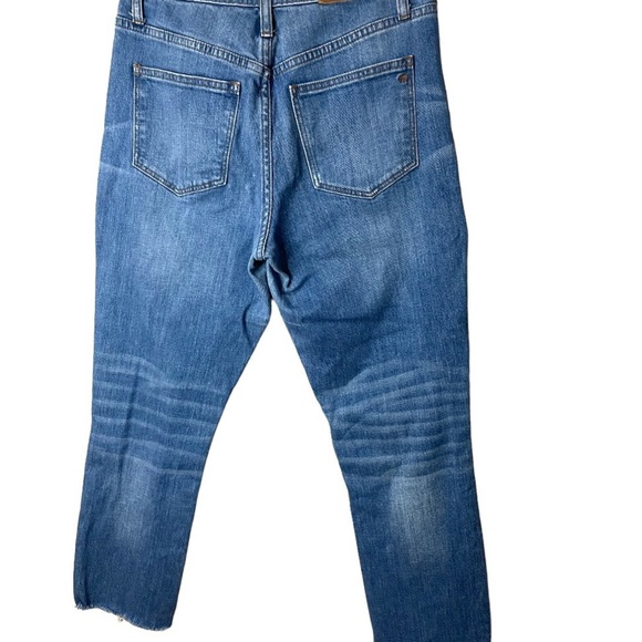 Madewell High Rise Crop Slim Boy Jeans Raw Blue Denim  SZ 25  EUC - Picture 7 of 8